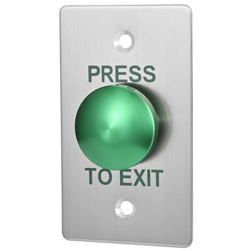 Push to Exit Button for Door Access Control Big Press Button Waterproof Stainless Steel Shell NO/COM Output - color: 3.4''x2.0''
