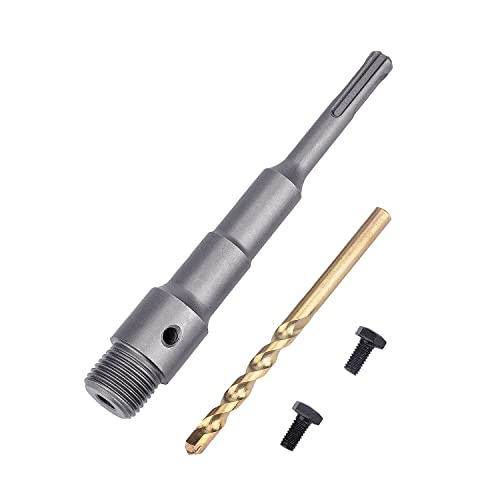 200mm SDS Plus Shank Connecting Rod with a Pilot Drill Bit and 2 Screws for Concrete Cement Hole Saw (SDS Plus Rod: 200mm) - style: SDS Plus Rod: 200mm