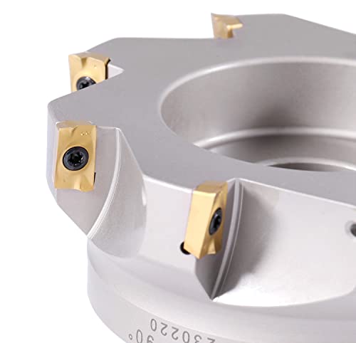 Accusize Industrial Tools 5'' by 1-1/2'' 90 Deg Square Shoulder Indexable Face Mill with 8 Pcs Apkt1604 Inserts Installed, 4508-0022b - size: 5 in, style: no holder