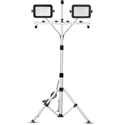 UFOND LED Work Light with Detachable Tripod, Dual Head Work Lamp for Garage - color: White