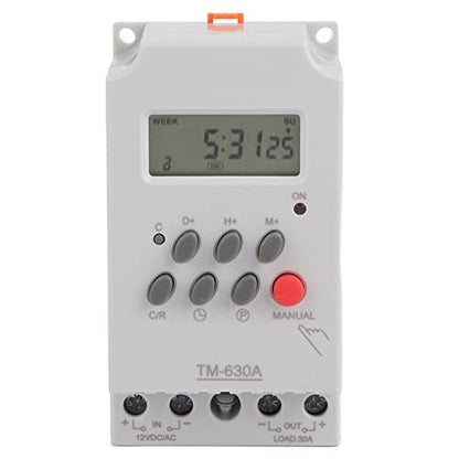 Programmable Timer Relay 12V DC, 24/7 LCD 17 On/Off