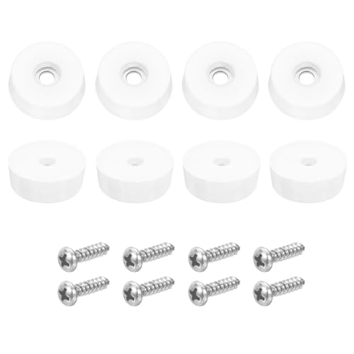 uxcell 8Pcs Rubber Bumper Feet, 0.35" H x0.98 W Round Pads with Stainless Steel Washer and Screws for Furniture, Appliances, Electronics - size: 0.35" H x0.98" W