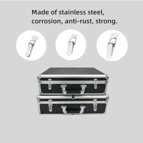 Latch, Stainless Steel Spring Loaded Toggle Latch, Silver Catch Hasp Clamp Clip Lock with for Cabinet, Wooden Case, Box (6 Pack)