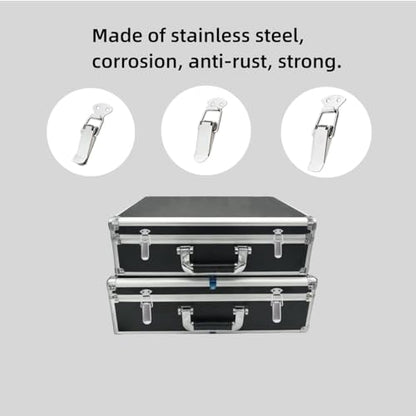Latch, Stainless Steel Spring Loaded Toggle Latch, Silver Catch Hasp Clamp Clip Lock with for Cabinet, Wooden Case, Box (6 Pack)