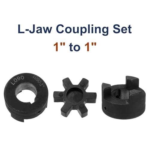 uxcell 1" to 1" L090 Flexible 3-Piece L-Jaw Coupling Coupler Set & Buna-N NBR Rubber Spider for Log Splitter Hybrid Equipment - size: 1" to 1", style: L090