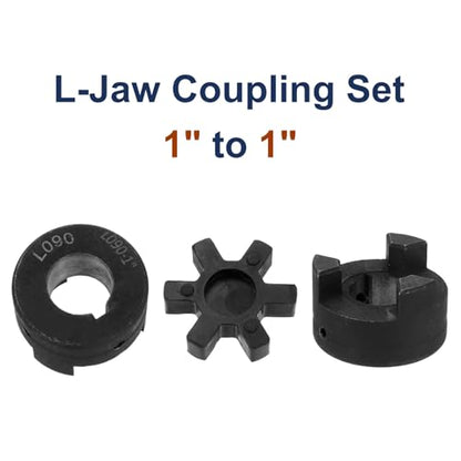 uxcell 1" to 1" L090 Flexible 3-Piece L-Jaw Coupling Coupler Set & Buna-N NBR Rubber Spider for Log Splitter Hybrid Equipment - size: 1" to 1", style: L090