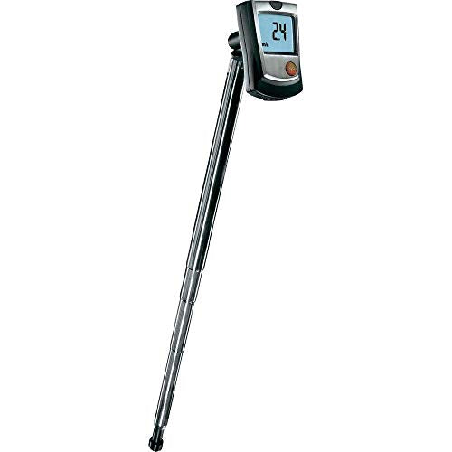 Testo 405 Digital Mini Anemometer with Hot-Wire Probe, 0 to 10 m/s Velocity, 0 to 99,990 m3/h Air Flow Volume, -20 to +50° C Temperature