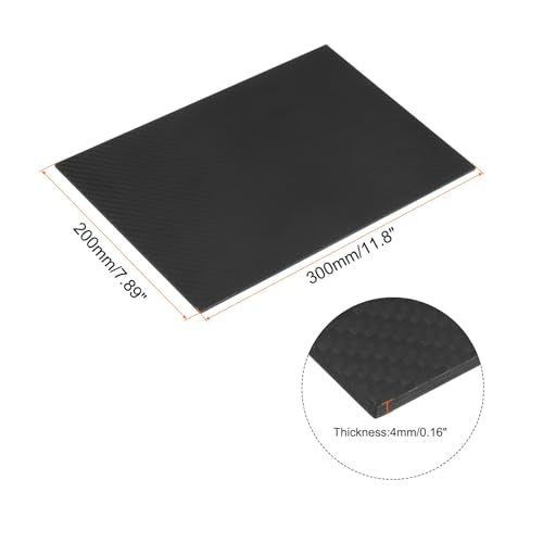 MECCANIXITY 1 Pcs Carbon Fiber Sheet 300×200×4mm Matte Surface Pultruded Flat Carbon Fiber Board Plate Twill Weave Panel Sheet for Kites RC Airplane - size: 300×200×4mm, style: Matte