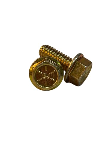 (100 Pieces) 5/16-18x3/4 Grade 8 Hex Flange Bolts Screws UNC Coarse Full Threads Zinc Yellow Trivalent