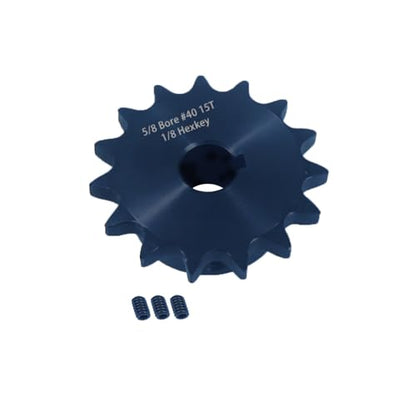 #40 Sprocket 15T 5/8" Bore Hardened Black Oxide - size: 15 teeth, style: 5/8" in bore