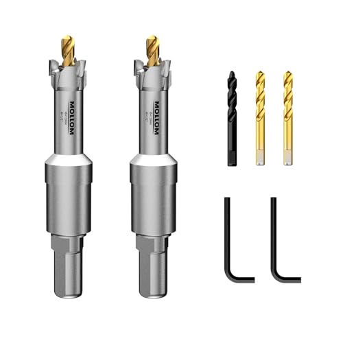 Mollom 1/2" (13mm) 2Pcs Heavy Duty Carbide Hole Saw with 3 Pilot bit - size: 13mm | 1/2" - 2PCS