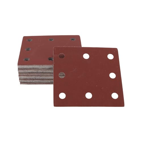 50 Pcs Rectangle Sandpaper 8 Hole 1500 Grit Hook and Loop Sanding Sheets Universal for Automotive Refinishing Woodworking 115x110mm Aluminum Oxide Red - size: 1500 Grit