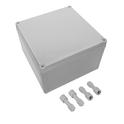 LeMotech Waterproof Dustproof IP67 Junction Box DIY Case Enclosure Gray 7.9 x 7.9 x 5.1 inch (200 x 200 x 130 mm) - size: 7.9" x 7.9" x 5.1" (1pc)