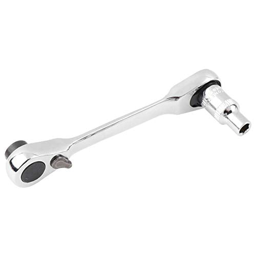 1/4 Inch Mini Double Headed Ratchet Wrench 72 Tooth Drive Socket and Screwdriver Bit Ratchet Set Rotator 5 Degrees Quick Install Release Ratchet Accessories Tool Silver