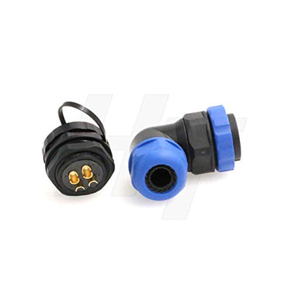HangTon HE29 4 Pin Right Angle Connector AC 380V/45A Plastic Waterproof Circular Outdoor Industrial Power Plug Socket - size: 4 pin