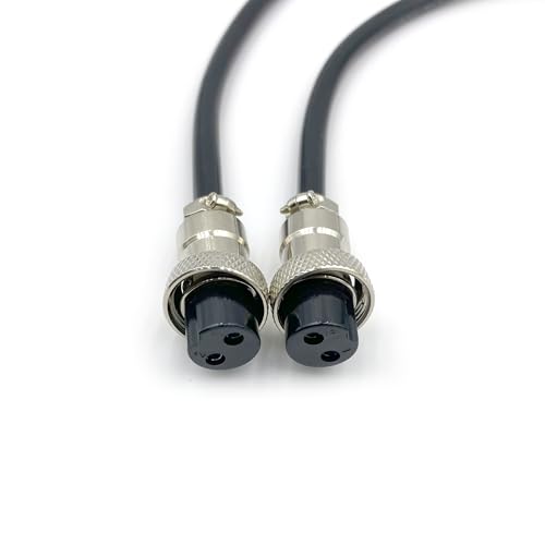 9.84 ft GX16 2 Pin Double Female Head Aviation Cordset, GX16 2Pins Female to Female Connector Electrical Cable Panel Mount Circular Metal Aviation Adapter Cordset for Ships 18AWG (3meter) - size: 9.84ft