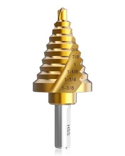 3/16" to 1-3/8" HSS Step Drill Bit Set - size: 1/4"-1-3/8"(HSS)
