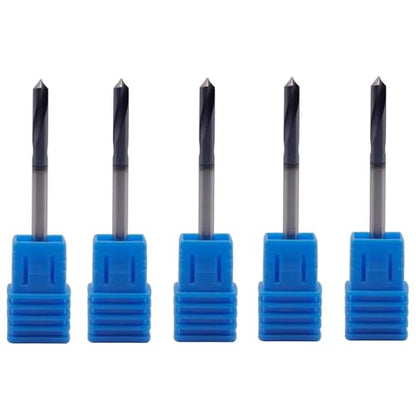5Pcs 1/8" 2 Flute 90 Degree Solid Carbide Spot Drill - AlTiN Coated - size: 1/8 in