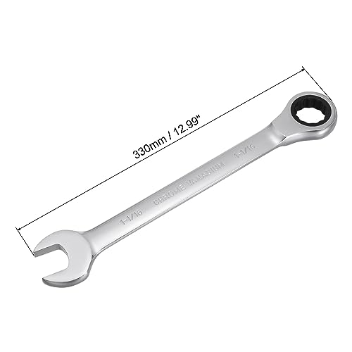 uxcell 1-1/16 Inch Ratcheting Combination Wrench SAE 72 Teeth 12 Point Ratchet Box Ended Spanner Tools, Cr-V - size: 1-1/16"