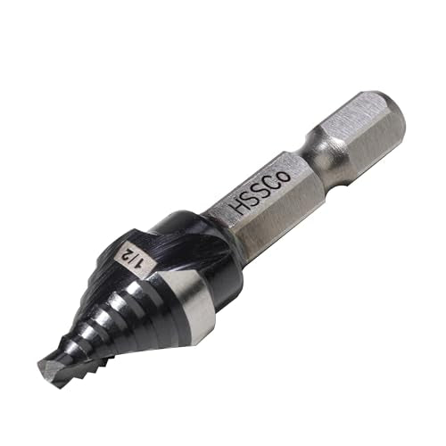 1/2" Single Size M35 Step Drill Bit Unibit for Hole Drilling - size: Single Size 1/2" (2 Flutes)