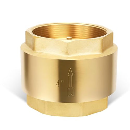 4" NPT Vertical Spring Check Valve, Brass, Heavy-Duty, Female Thread, DN100 - size: 4"-NPT
