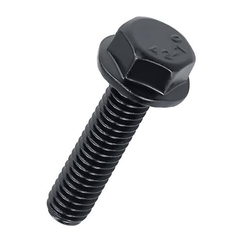 3/8-16 x 1-1/4" Flanged Hex Bolts (10 pcs), 18-8 (304) Stainless Steel, External Hex Drive, Hexagon Head Bolts Screws with Flange Washer, Fayeploo - color: Black, size: 3/8-16 x 1-1/4