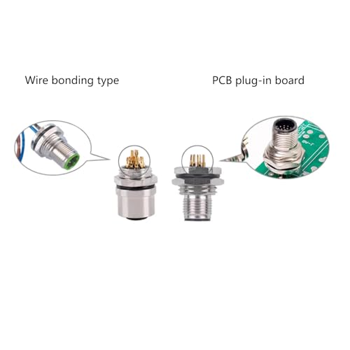 2Pcs M12 4 Pin A Code Female Connector Cable, IP67 Waterproof Back Mount Cable UnShielded Straight Aviation Socket Electrical Cable Sensor Receptacle 250V 4A (0.5Meter/1.64ft) - size: Female