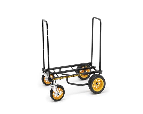Rock-N-Roller R12RT (All Terrain) 8-in-1 Folding Multi-Cart/Hand Truck/Dolly/Platform Cart/34" to 52" Telescoping Frame/500 lbs. Load Capacity, Black - style: R12RT