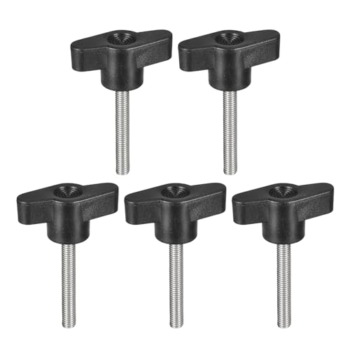 uxcell 5Pcs Clamping Screw Knob, M5 x 40mm Metric 304 Stainless Steel T Shaped Thumb Screws Handle for Quick Remove Hand Tightening Knob Replacement - size: M5 x 40mm