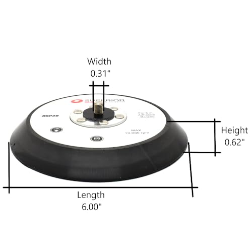 Superior Pads & Abrasives RSP33 5" Diameter - 5/16"-24 UNF Threaded Shaft Hook & Loop Sander Pad with 5 Vacuum Holes Replaces OEM# #15000 Compatible with Porter Cable 7344 7335 97355 Sanders