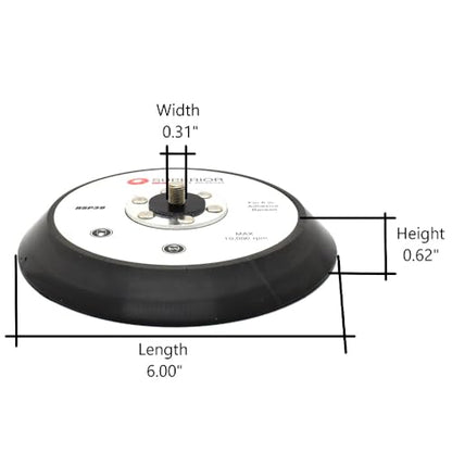 Superior Pads & Abrasives RSP33 5" Diameter - 5/16"-24 UNF Threaded Shaft Hook & Loop Sander Pad with 5 Vacuum Holes Replaces OEM# #15000 Compatible with Porter Cable 7344 7335 97355 Sanders