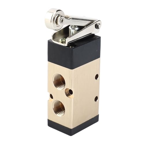 2 Position 5 Way Pneumatic Hand Pull Valve 1/4" PT Port Aluminum Alloy Roller Type Air Control Valve for Pneumatic Systems