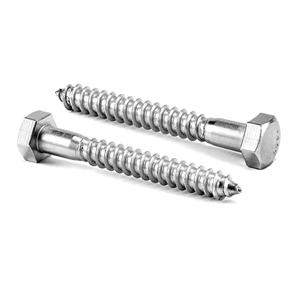 1/4" x 2-1/2" Hex Head Lag Screws Bolts 20Pcs 304 Stainless Steel 18-8, Partial Thread, Hexagon Head Wood Screws by SG TZH - size: 1/4-20 x 2-1/2"