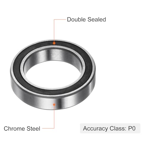 uxcell 10pcs 6701-2RS Deep Groove Ball Bearings, Chrome Steel Double Rubber Sealed Bearing 12mm x 18mm x 4mm - size: 12mm x 18mm x 4mm