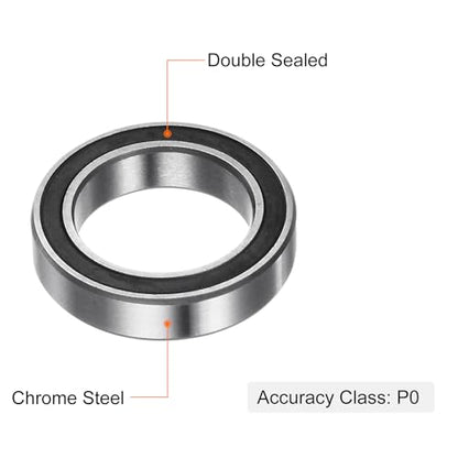 uxcell 10pcs 6701-2RS Deep Groove Ball Bearings, Chrome Steel Double Rubber Sealed Bearing 12mm x 18mm x 4mm - size: 12mm x 18mm x 4mm