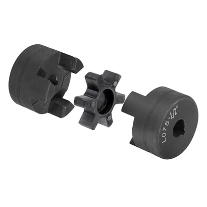 uxcell 1/2" to 3/8" L075 Flexible 3-Piece L-Jaw Coupling Coupler Set - size: 1/2" to 3/8"