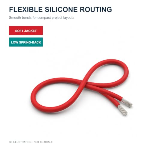 TUOFENG 20 AWG Silicone Wire, 400 ft Red Black Tinned Copper Hookup Wire - size: 20 awg 2 colors each 200ft