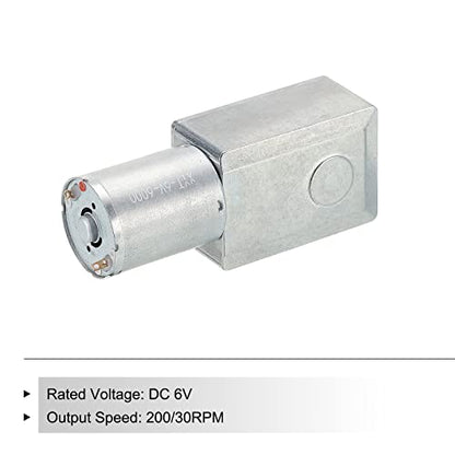 MECCANIXITY DC 6V 30RPM Turbo Worm Geared Motor 6mm D Shaft High Torque Gear Box Reduction Electric Motor - size: 30RPM, style: DC 6V
