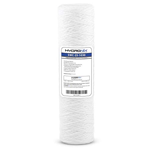 Hydronix SWC-25-1030 Universal Whole House String Wound Sediment Water Filter Cartridge 2.5" x 10" - 30 Micron