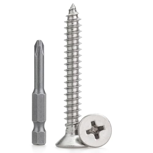 #4 x 3/4" (200 PCS) Stainless Steel Flat Self-Tapping Screws (ST2.9x19mm) - size: #4 x 3/4" (200 PCS)