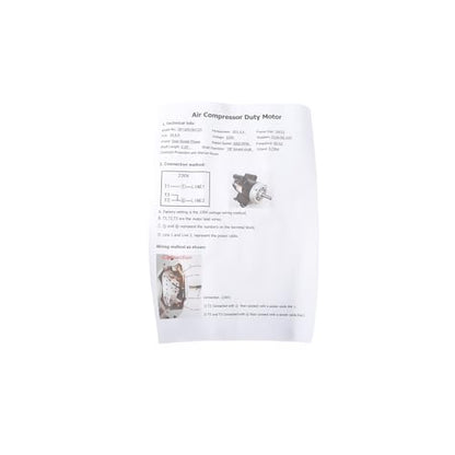 6.4 HP Electric Air Compressor Motor, 3450 RPM, Single Phase, 240V - size: 6.4 HP