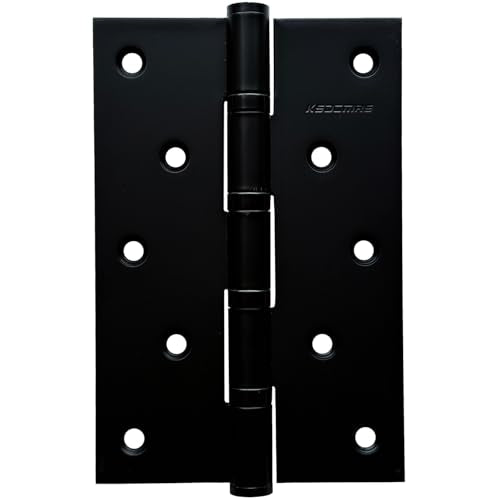 Stainless Steel Ball Bearing Matte Black 6 inch Door Hinges,6" (152.4mm) x 4" (101.6mm) Heavy Duty Exterior Door Hinges，Interior Door Hinge，Outer Door Hinge，Square Corners - color: Black