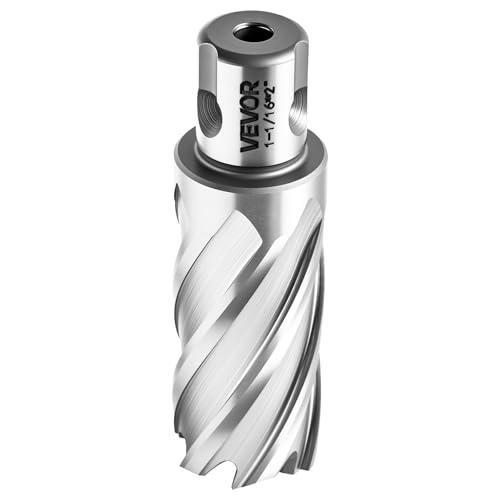 VEVOR Annular Cutter Set, 13 pcs Universal Shank Mag Drill Bits Kit, 2" Cutting Depth, 7/16" to 1-1/16" Cutting Diameter, HSS, 11 Drill Bits with 2 Pilot Pins, Plastic Case, for Magnetic Drills, Steel - size: 7/16" - 1-1/16" * 2"(Universal)