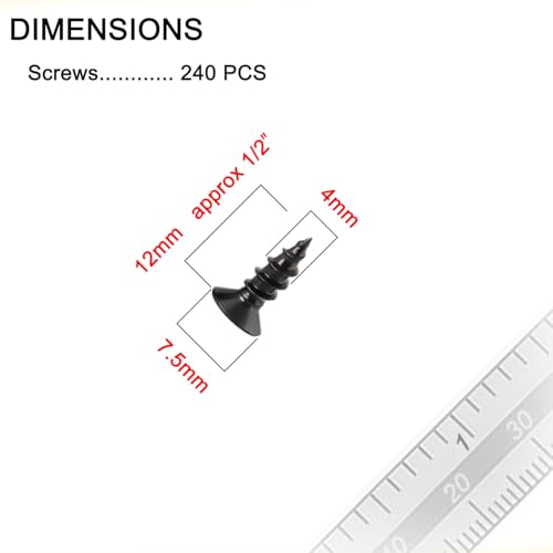 Wood Screws, 240PCS Flat Head Phillips Self Tapping Screw, #8 x 1/2" - size: #8 x 1/2"