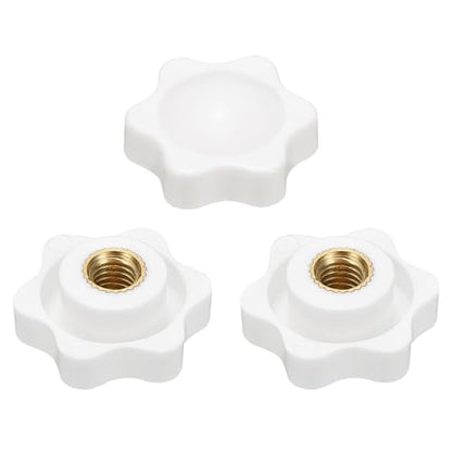 HARFINGTON Star Knob M6 Female Thread 25mm Head Brass Insert White 3pcs - color: White, size: M6 x 25mm
