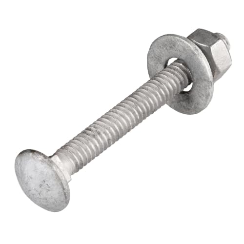 3/8" x 2-1/2" Hot Dip Galvanized Grade 307A Carriage Bolt Kit, 50 Pack, Comes with 3/8" USS Flat Washers & 3/8"-16 Hex Nuts, Heavy Duty Exterior Construction Use - size: 3/8"x2-1/2"