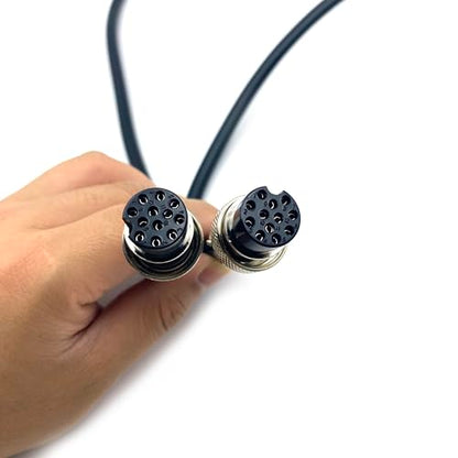 3.28 ft GX20 12 Pin Double Female Cable, GX20 12Pins Female to Female Head Aviation Cordset Electrical Connector Panel Mount Circular Metal Adapter Cordset for Ships 5A 200V 22AWG (1meter) - size: GX20 12Pin