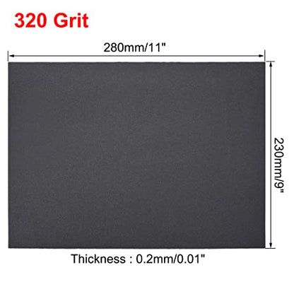 uxcell 320 Grits Sanding Sheets 9-inch x 11-inch Wet Dry Silicon Carbide Sandpaper for Wood Furniture Metal Polishing 3pcs - style: 320 Grit