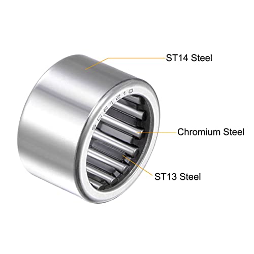 uxcell SCE1210 Needle Roller Bearings, Drawn Cup Open End, 3/4-inch Bore 1-inch OD 5/8-inch Width 12800N Static Load 17500N Dynamic Load 5pcs - size: 3/4x1x5/8"