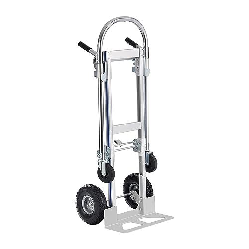 VEVOR Aluminum Truck, 2 in 1, 800 lbs Load Capacity, Heavy Duty Industrial Convertible Folding Hand Truck and Dolly, Utility Cart Converts from Hand Truck to Platform Cart with Rubber Wheels - size: 800 lbs